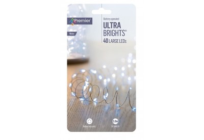 Premier 40 Large LED Battery Operated Ultra Brights (white)